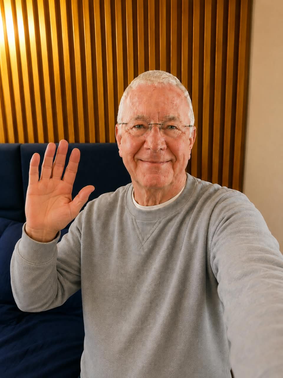 Dr. Stephen H. Pinkston waving, a casual portrait
